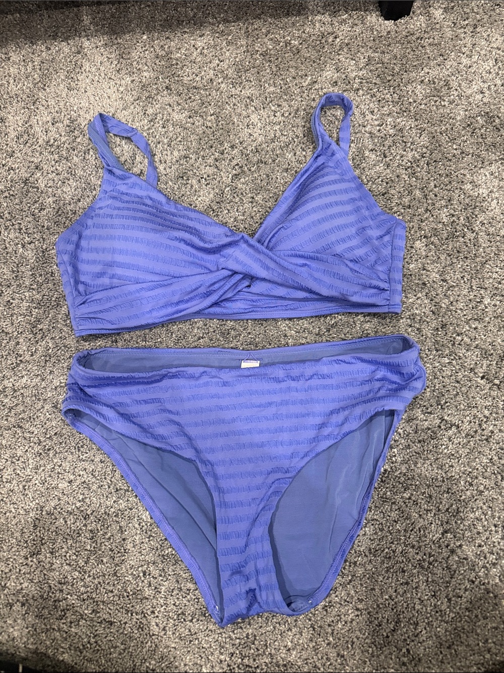 Sea level swim Lilac Textured Two-Piece Bikini Set size 10